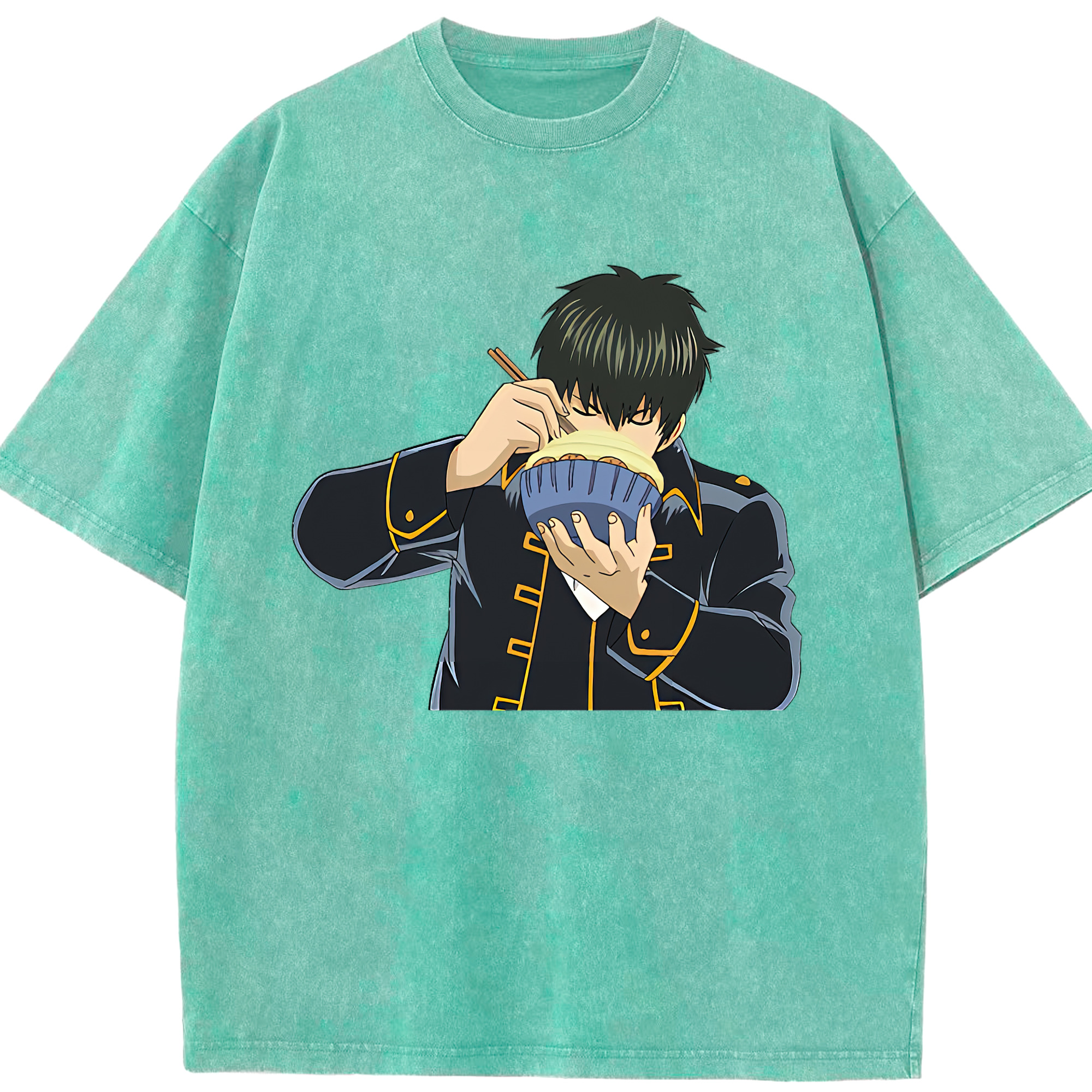 （画像用） ぎんたま 坂田銀時（さかたぎんとき） 神楽 志村新八（しむら しんぱち） GINTAMA Sakata Gintoki Kagura Shimura Shinpachi 綿100% ヴィンテージ風 半袖Tシャツ（フロントプリント）